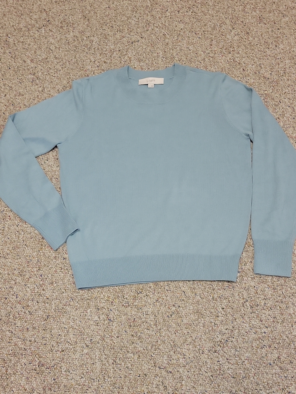 LOFT Pale Blue Women’s Crewneck Sweater Medium New Academia Fall Business